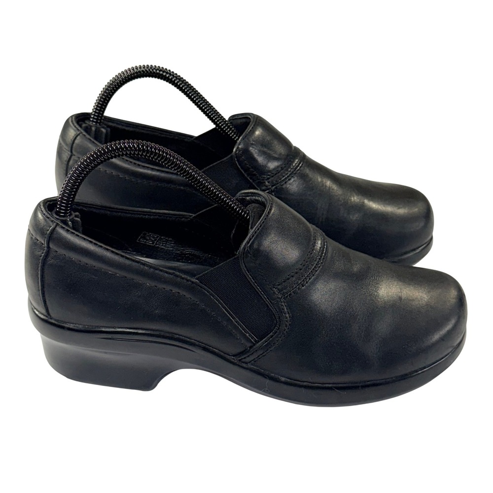 Ariat Sutter Clogs Womens 9.5B‎ Black Leather Slip On Wedge Comfort Work Shoes